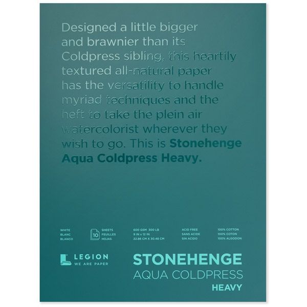 Stonehenge Aqua Watercolor 9X12 300lb Cold-Press Block
