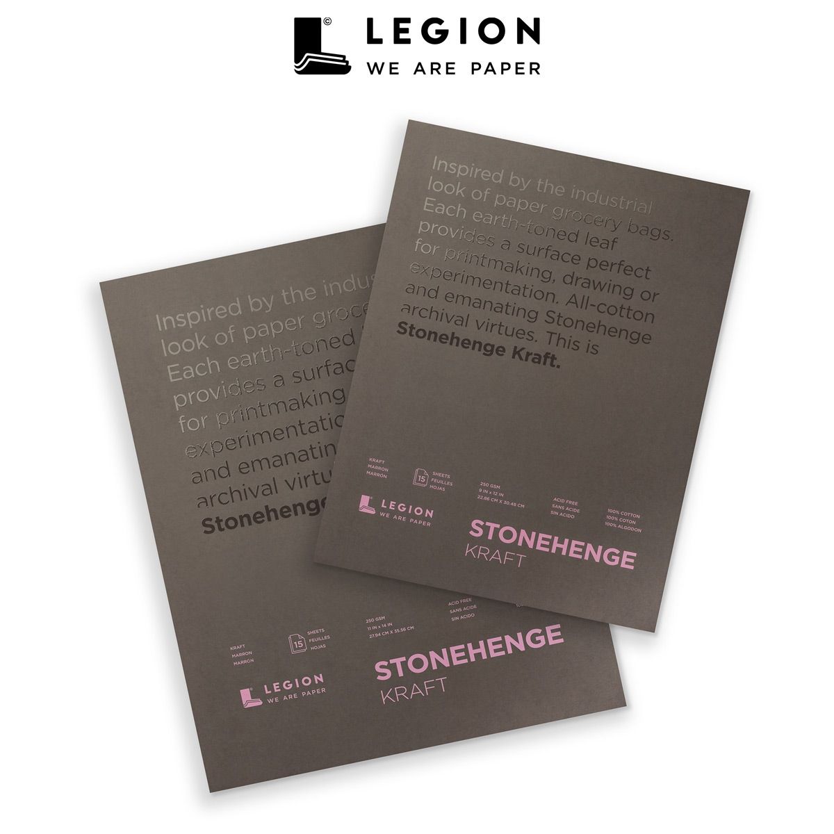 15 Sheets L21 STP250KR912 Kraft Paper 9 X 12 inches Legion Stonehenge Pad 