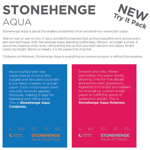 Stonehenge Aqua Watercolor Paper Pack Of 3 5"X7" Sheets