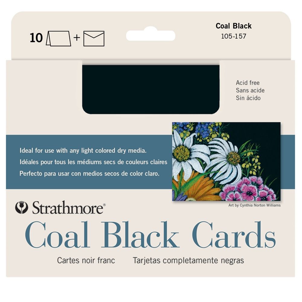 Strathmore Coal Black Cards & Envelopes