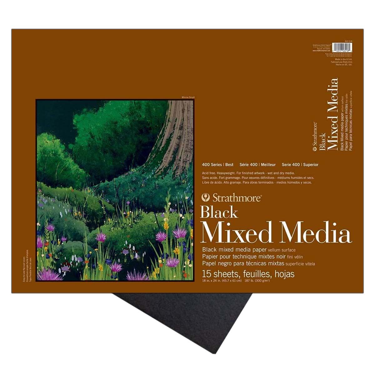 Strathmore 400 Series 18"x24" Black Mixed Media Paper Pad