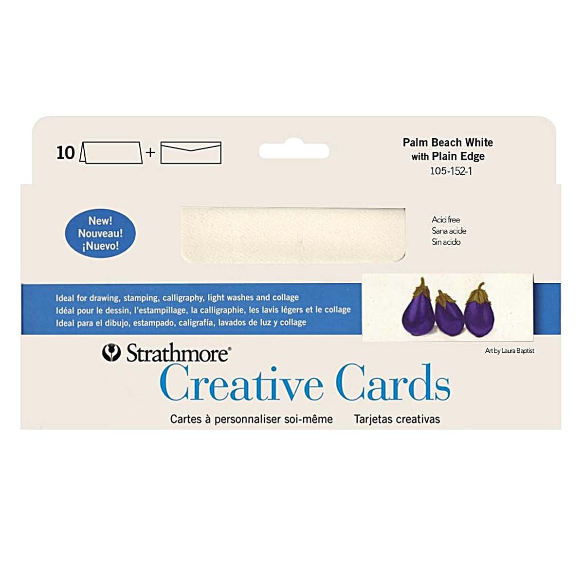 Strathmore Blank Cards & Envelopes Slim Size 3.875"x9"- Palm Beach (Pack of 10)