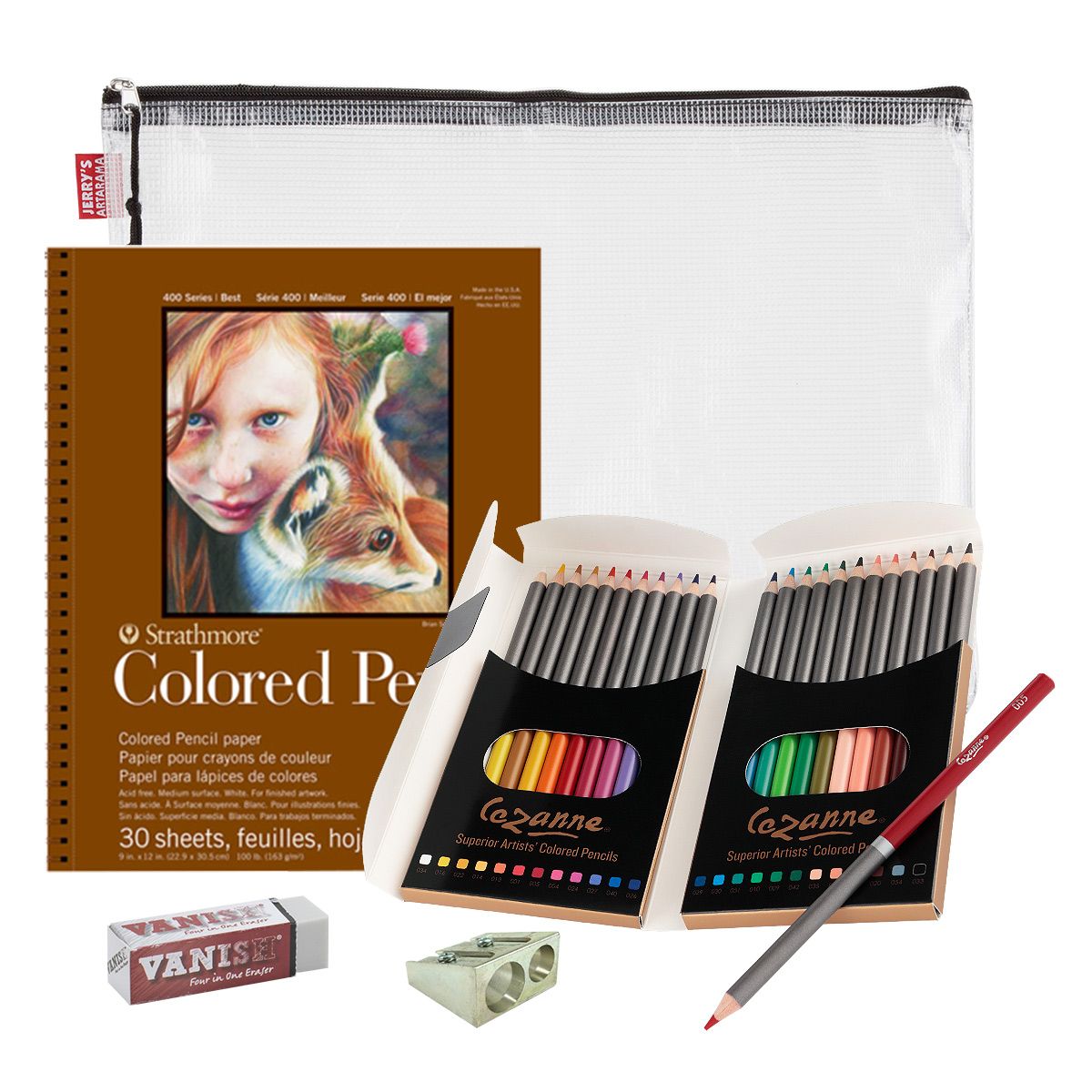 9x12in Strathmore Colored Pencil Pad + Mesh Bag Set