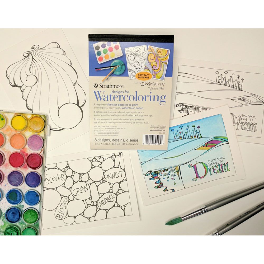 Strathmore Designs for Watercoloring Printed Watercolor Pads