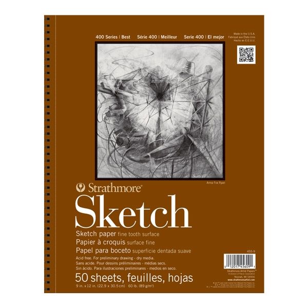 Strathmore Medium Drawing Spiral Paper Pad 9X12-24 Sheets -400400, Medium