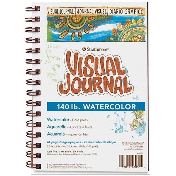 Watercolor Visual Journal (44 Pages Cold Press, 140lb)