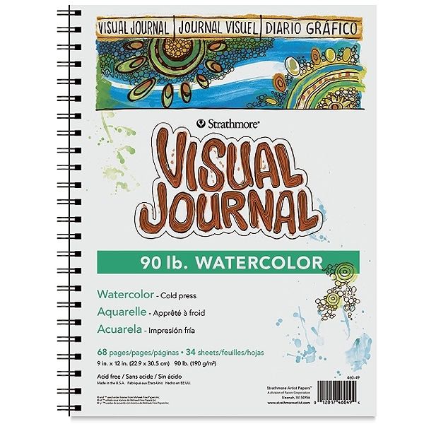 Watercolor Visual Journal (68 Pages Cold Press, 90lb)