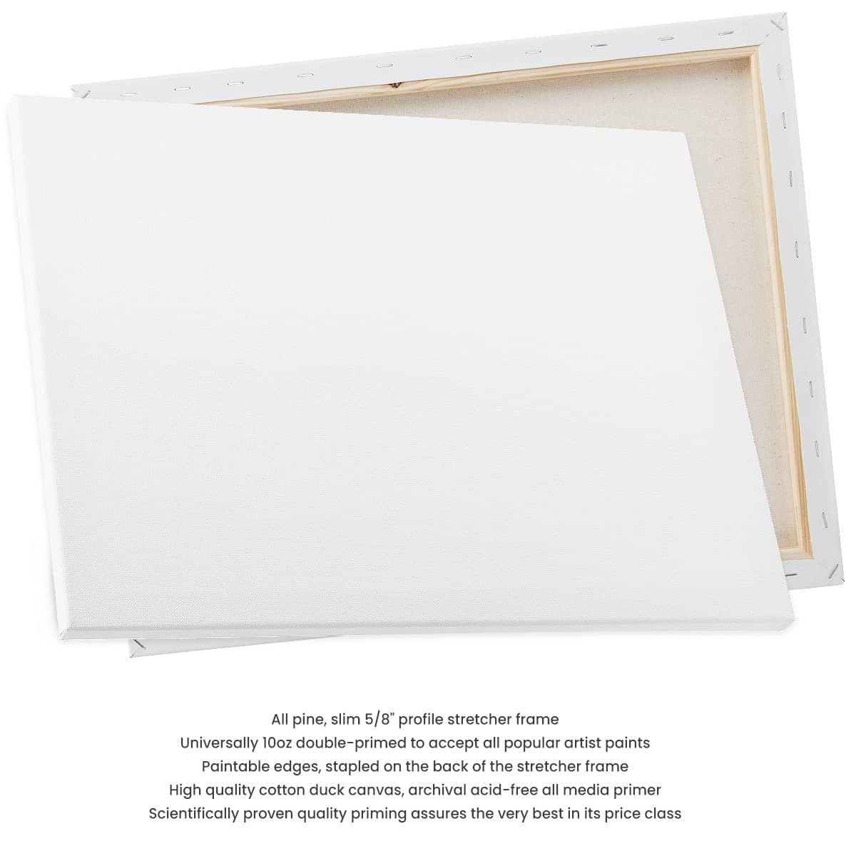 8 x 10 Hobby Lobby 1/2 Profile Stretched Canvas 10-Pack acid fre Gesso  Primed