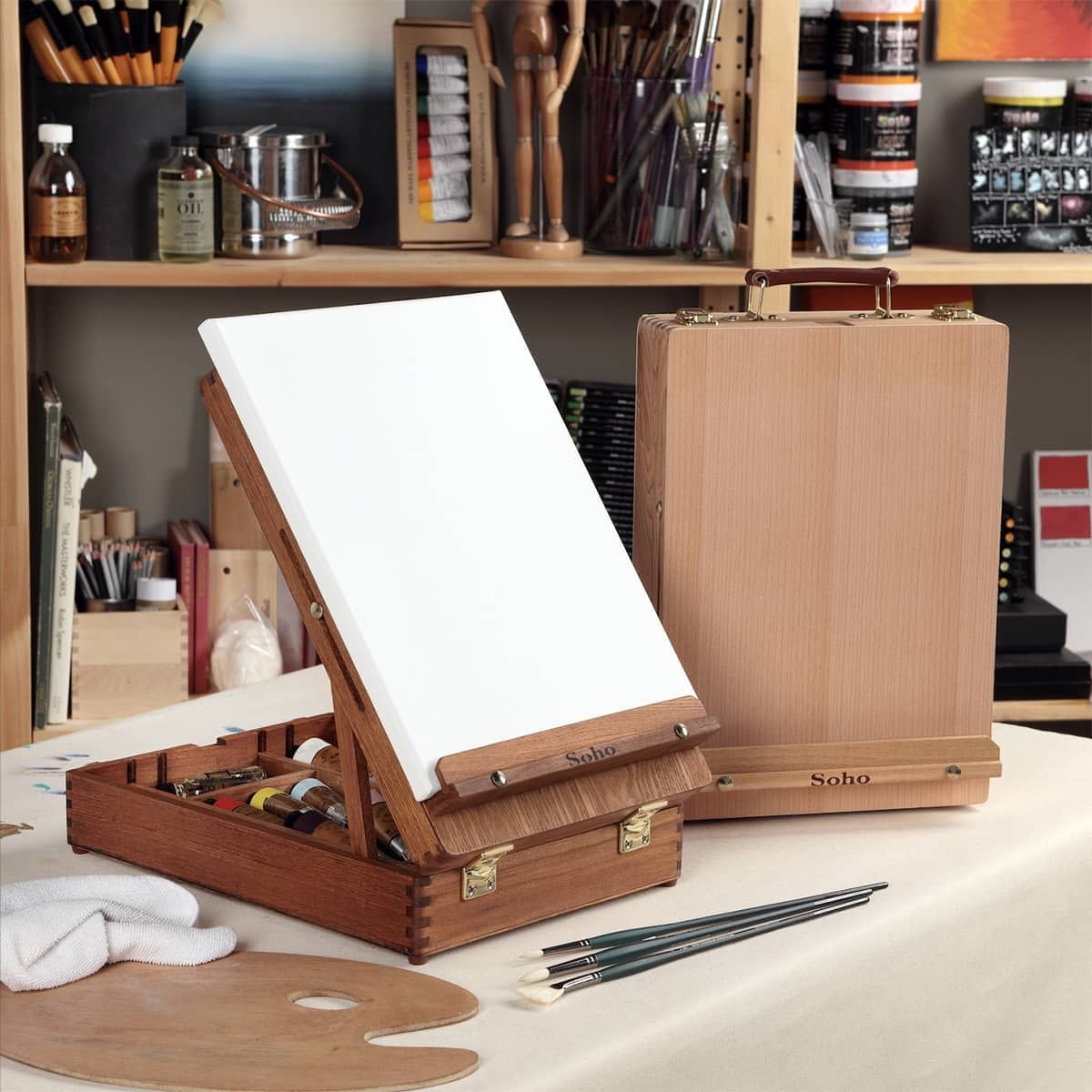 Table Easel and Sketch Box Oiled Beechwood, Soho