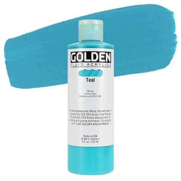 GOLDEN Fluid Acrylics Teal 8 oz Jerry's Artarama