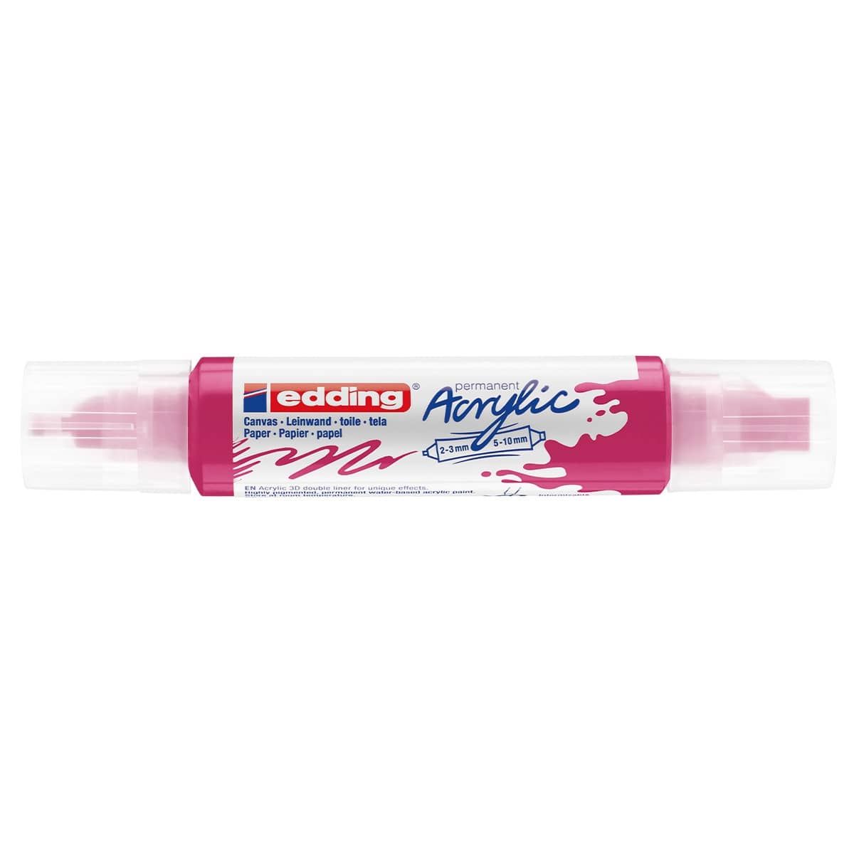 Edding 5400 Pennarello Acrilico 3D Double Liner – Argento, Doppia Punta (2-3,5-10mm), Impermeabile Per Tela, Legno, Vetro