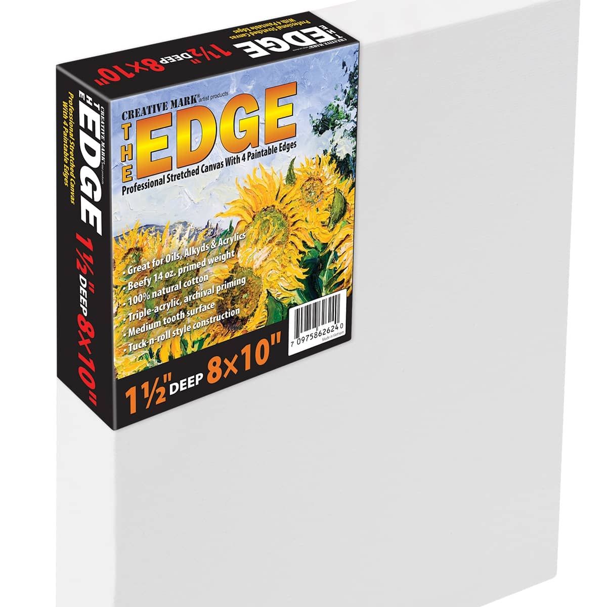 Extra Long Cotton Stretched Canvas, The Edge, 1 1/2 Deep