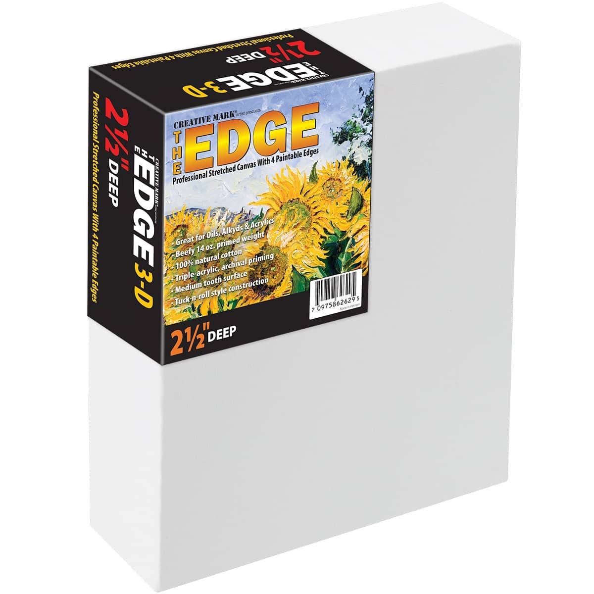 The Edge All Media Cotton Deluxe Stretched Canvas 2-1/2” Deep Boxes of 3