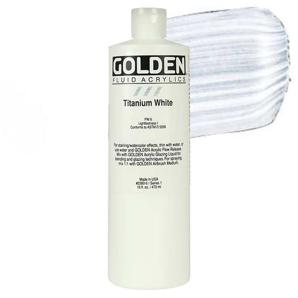 GOLDEN Fluid Acrylics Titanium White 16 oz Jerry's Artarama
