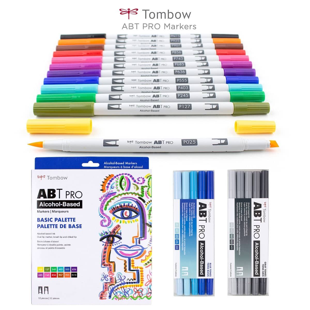 ABT PRO Alcohol-Based Art Markers, Bold Palette, 10-Pack