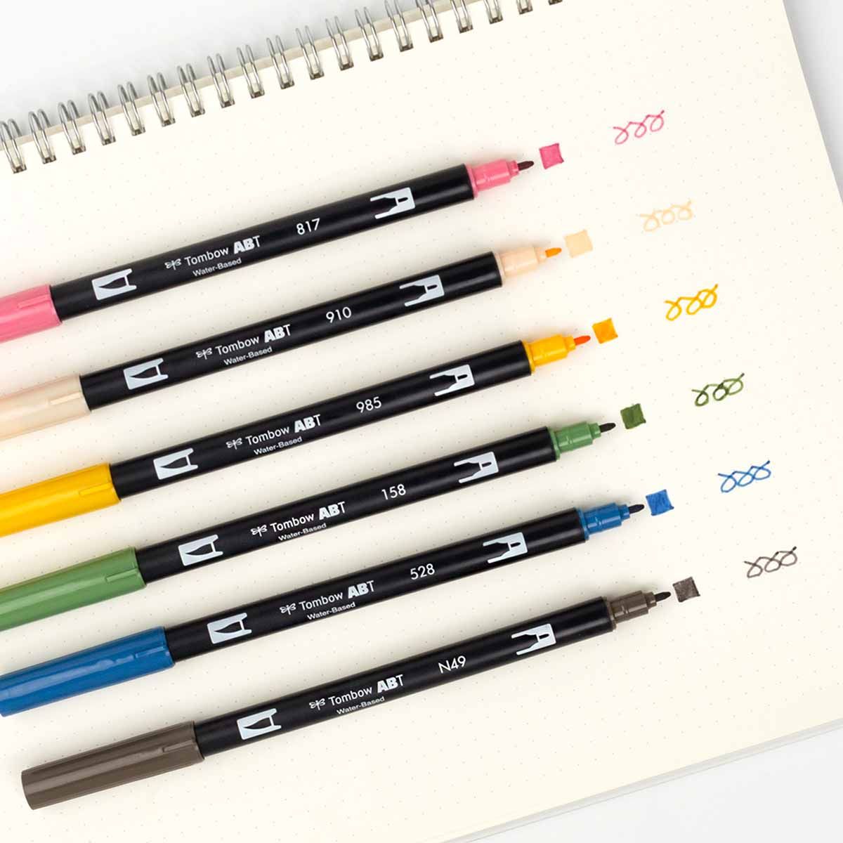 Tombow Dual Brush Pens Set Of 6 Manga Flower Set Jerry s Artarama