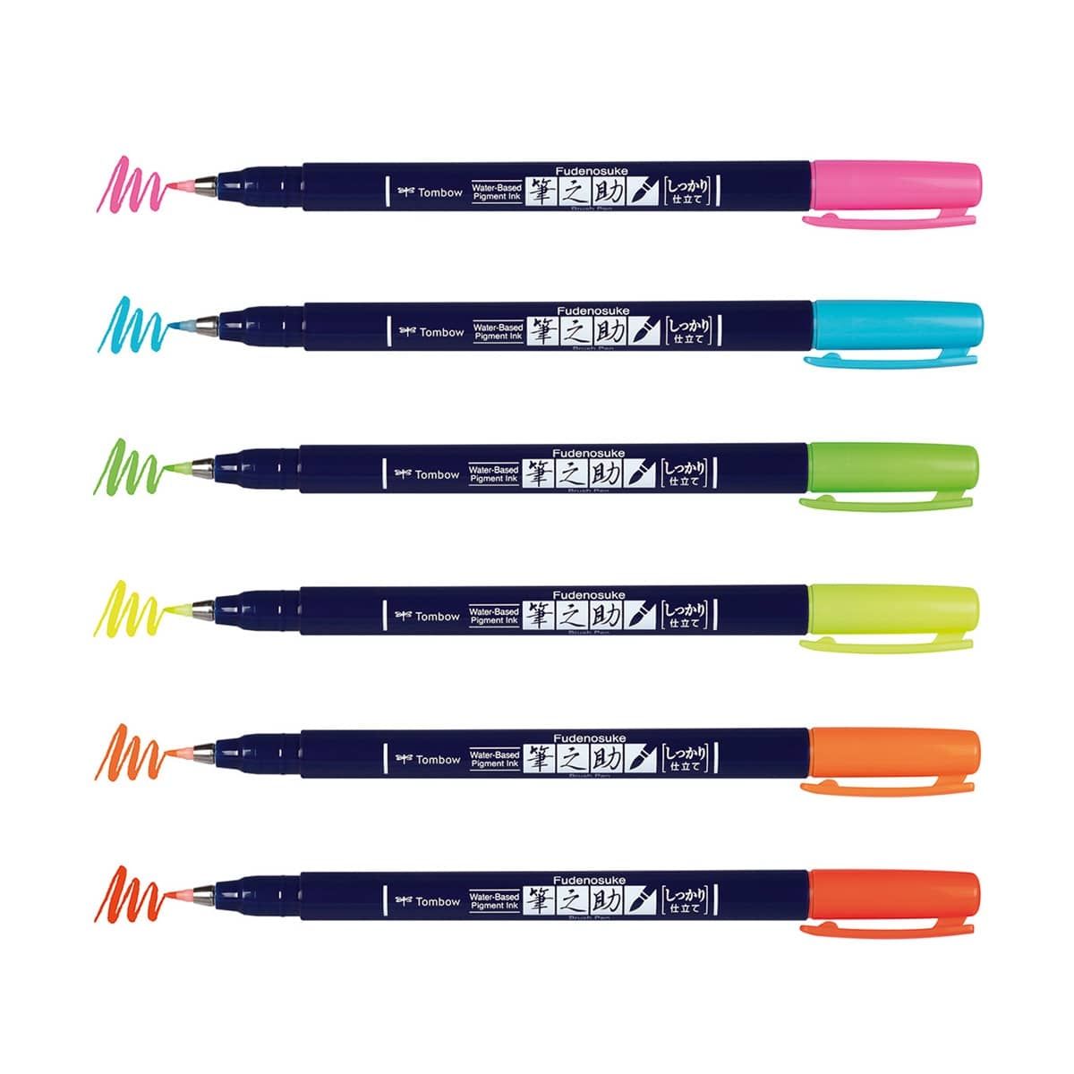 Brush Pen Set of 6 - Neon Colors
