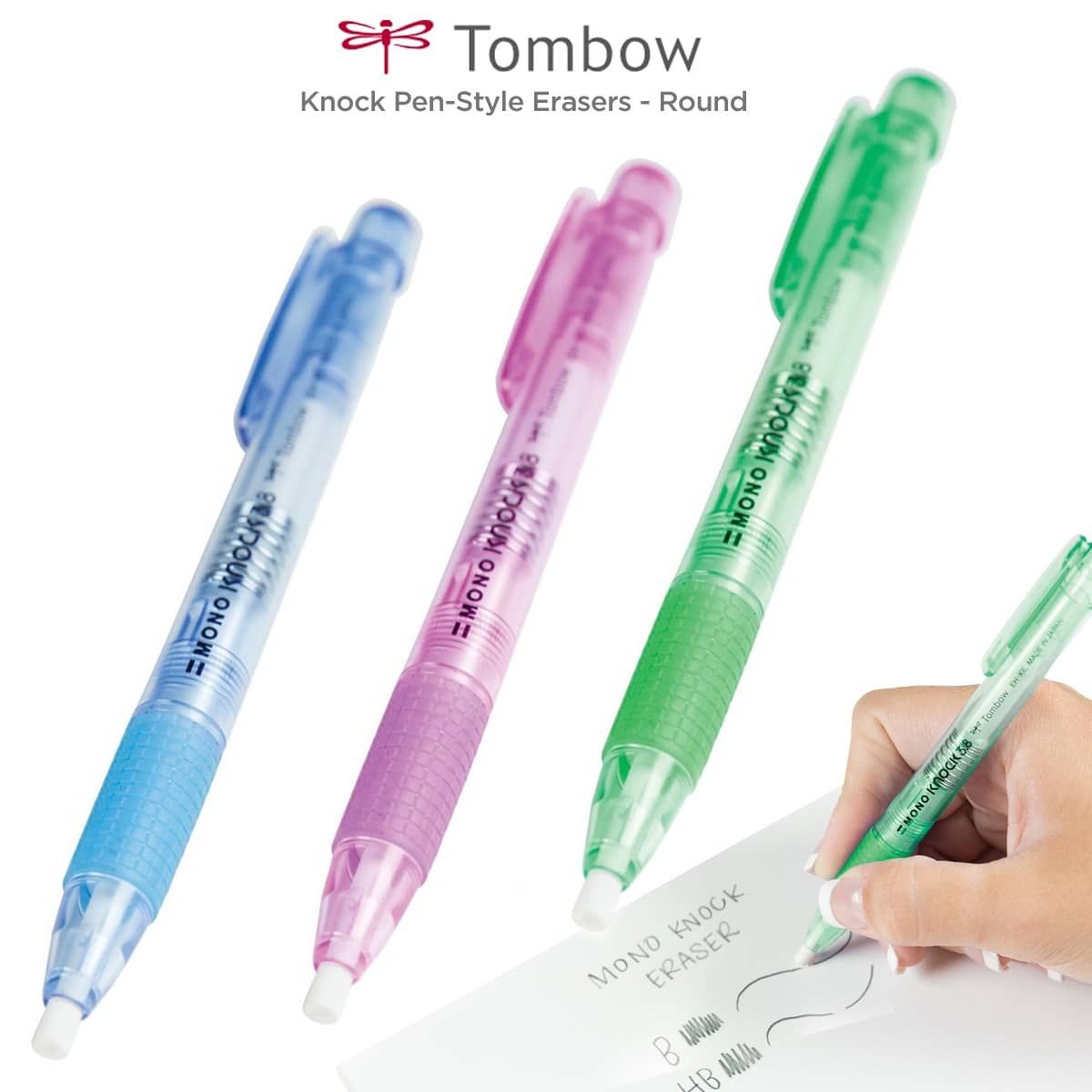Tombow MONO Knock Pen-Style Erasers 