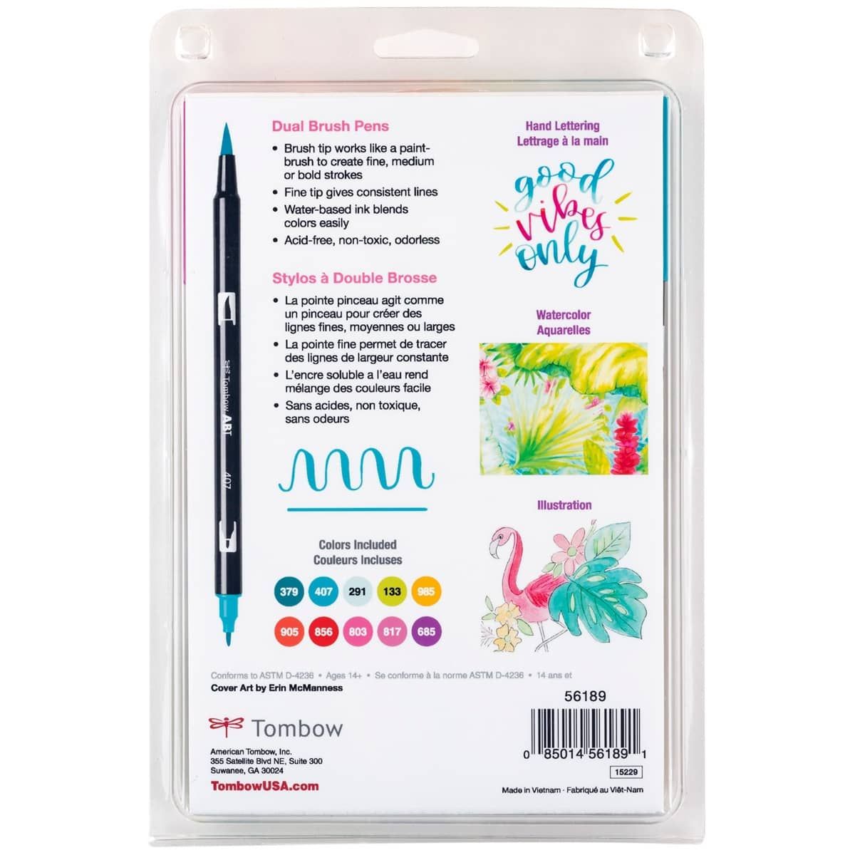 Tombow Dual Brush Pen Set of 10 Retro Colors