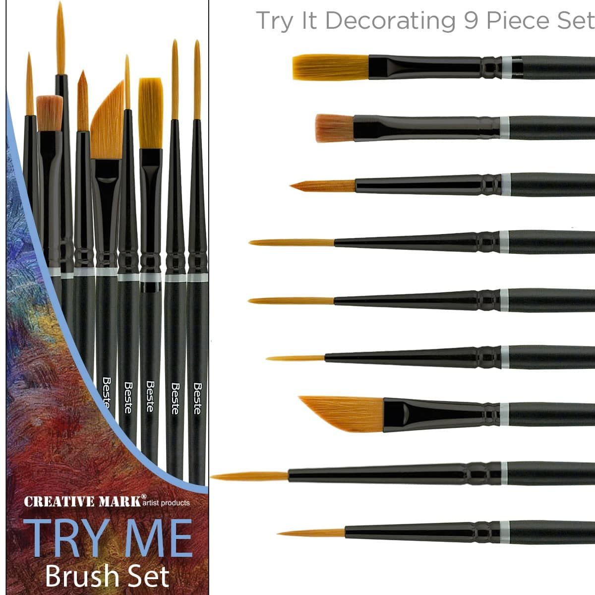Try It Set of Beste Brushes for Decorating 9pc
