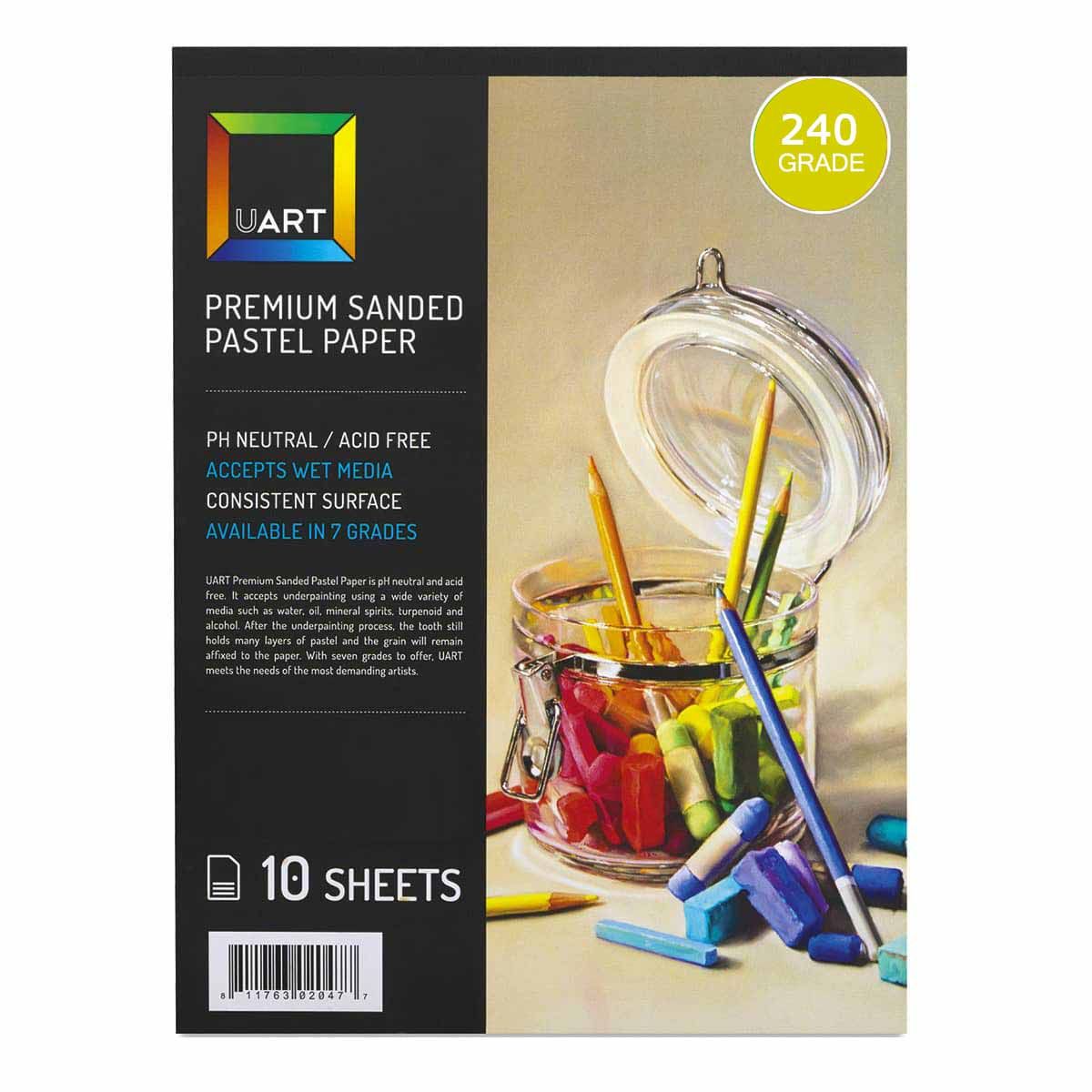 UART Sanded Pastel Paper 240 Grade 21 x 27 (Pack of 10