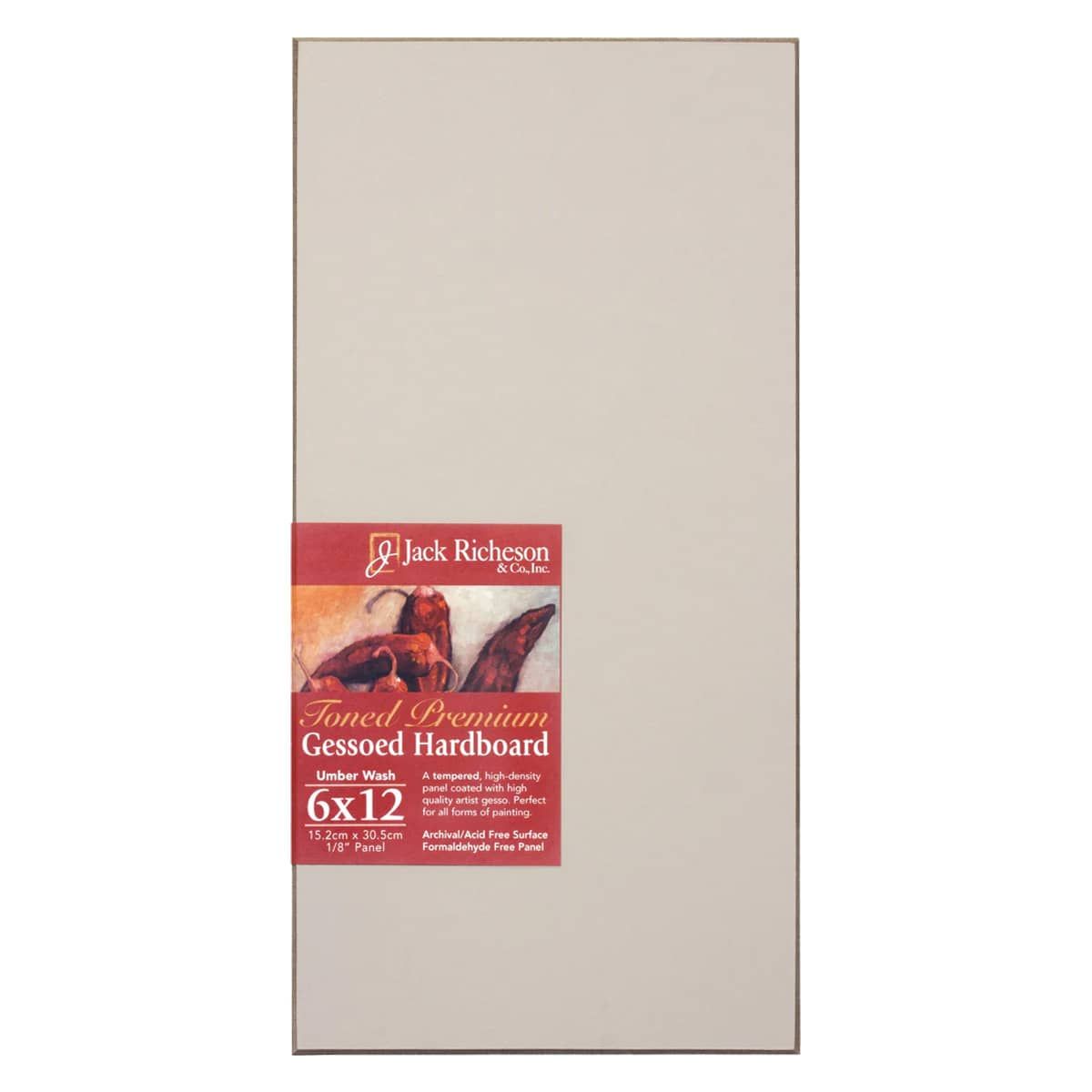 Jack Richeson 1/8" Toned Gesso Hardboard Canvas Panels Umber, 6"x12" Jerry's Artarama