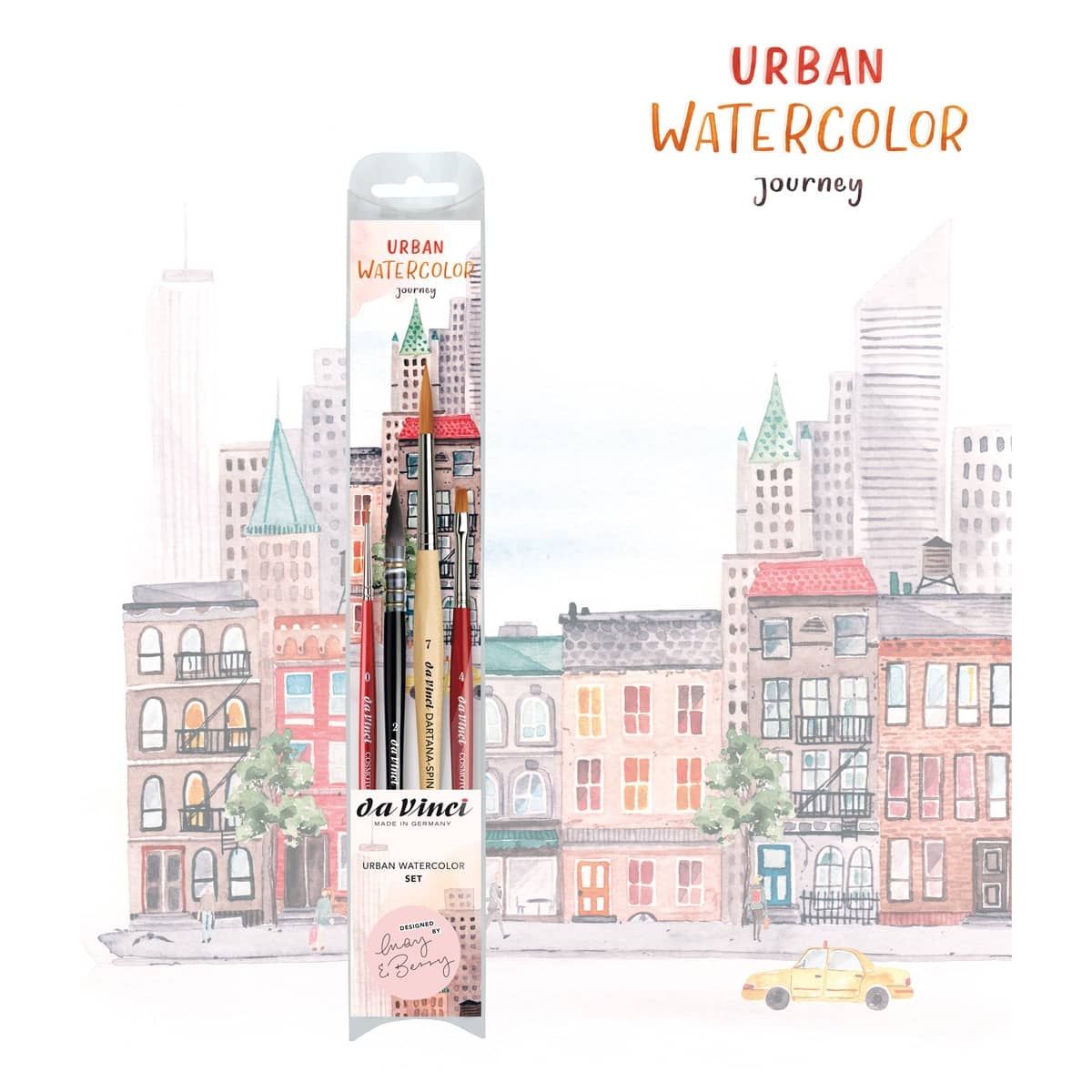Urban Watercolor Journey Brush Set of 3