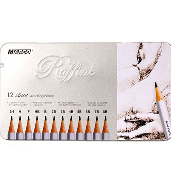 Raffine Graphite Pencils 12 Degree Set in Tin Box