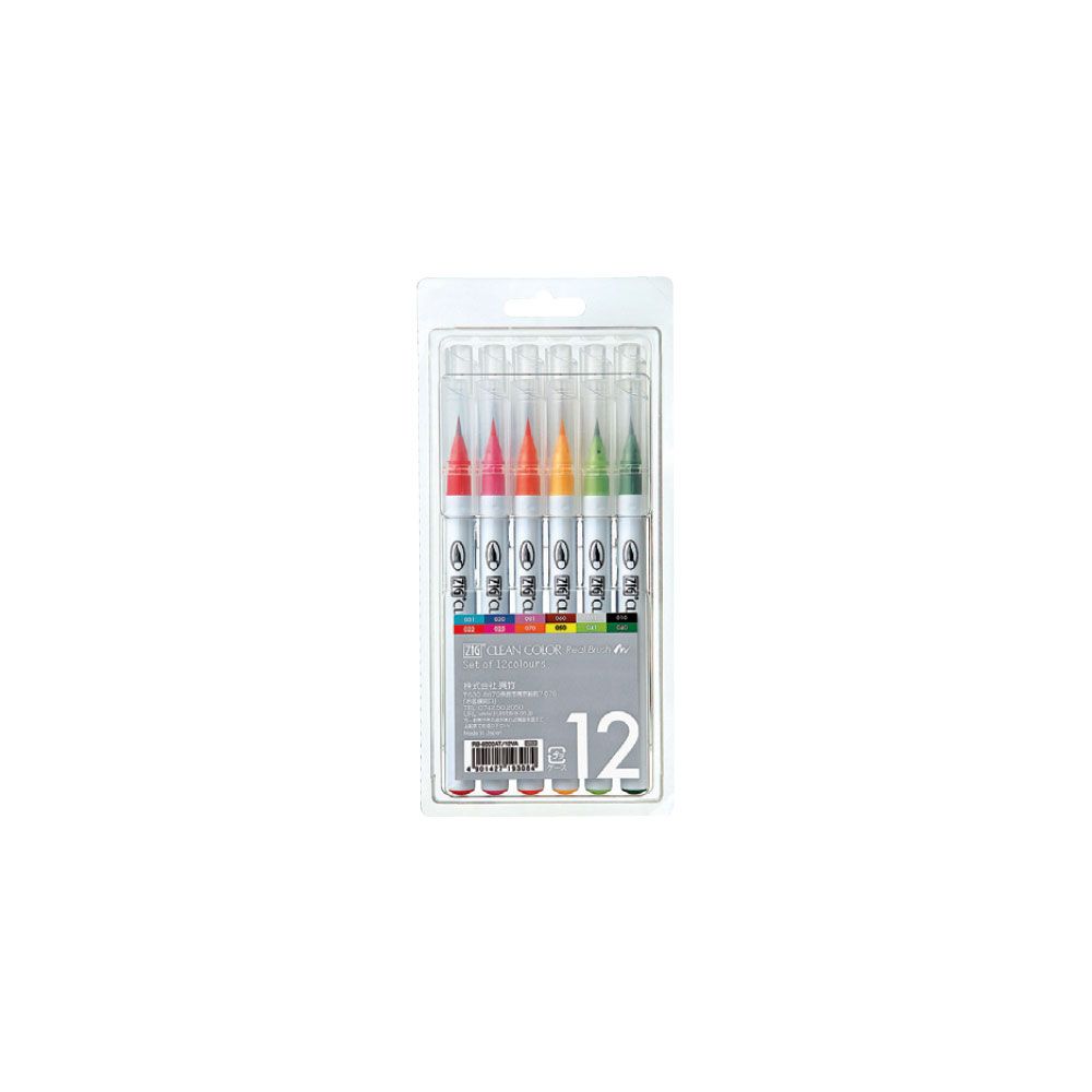 Zig Clean Color Brush Marker Set of 12