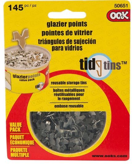 OOK Tidy Tin Glazier Points Pack of 145