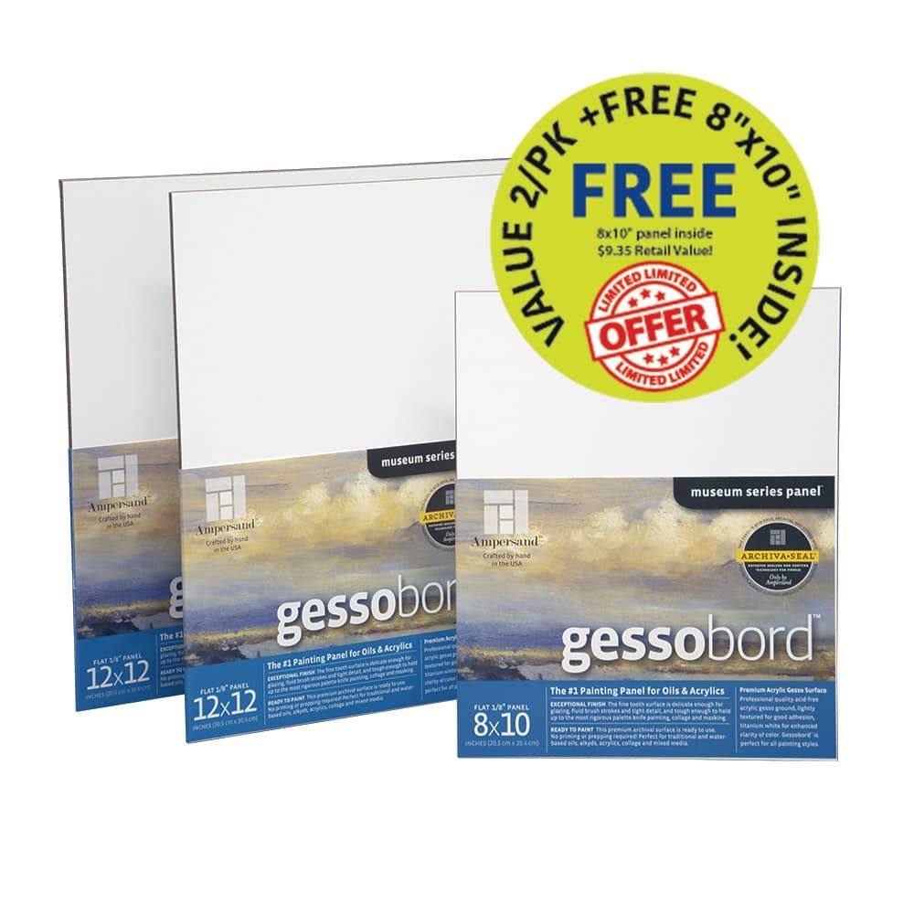 2 Pack with Free 8x10" Bonus Ampersand Gessobord Panel