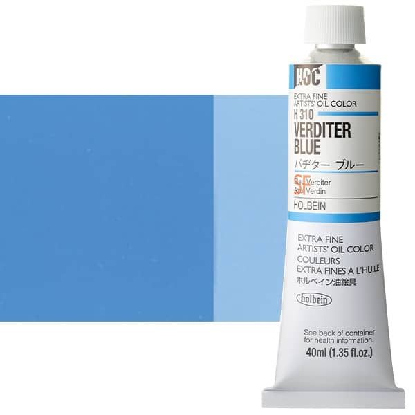 Verditer Color Holbein Extra-Fine Artists' Oil Color 40 ml Tube - Verditer Blue ...