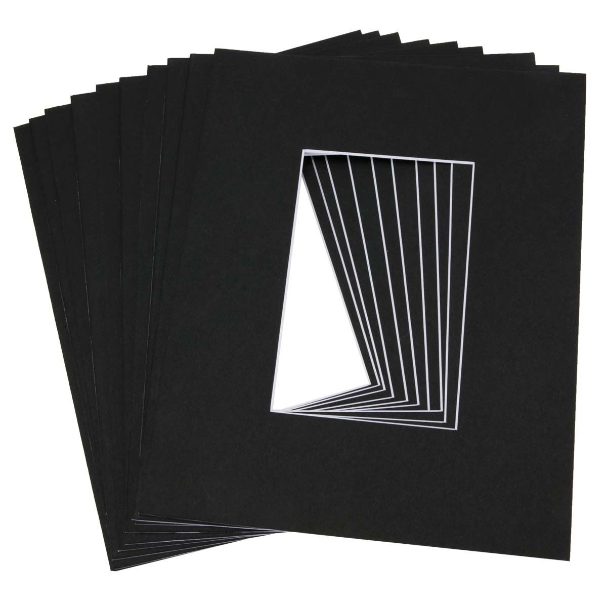 Viewpoint Mat 4 ply 10-Pack Style D - Black | Jerry's Artarama