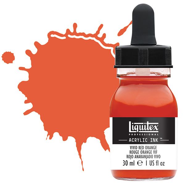 Liquitex Professional Acrylic Ink 30ml Bottle - Vivid Red Orange