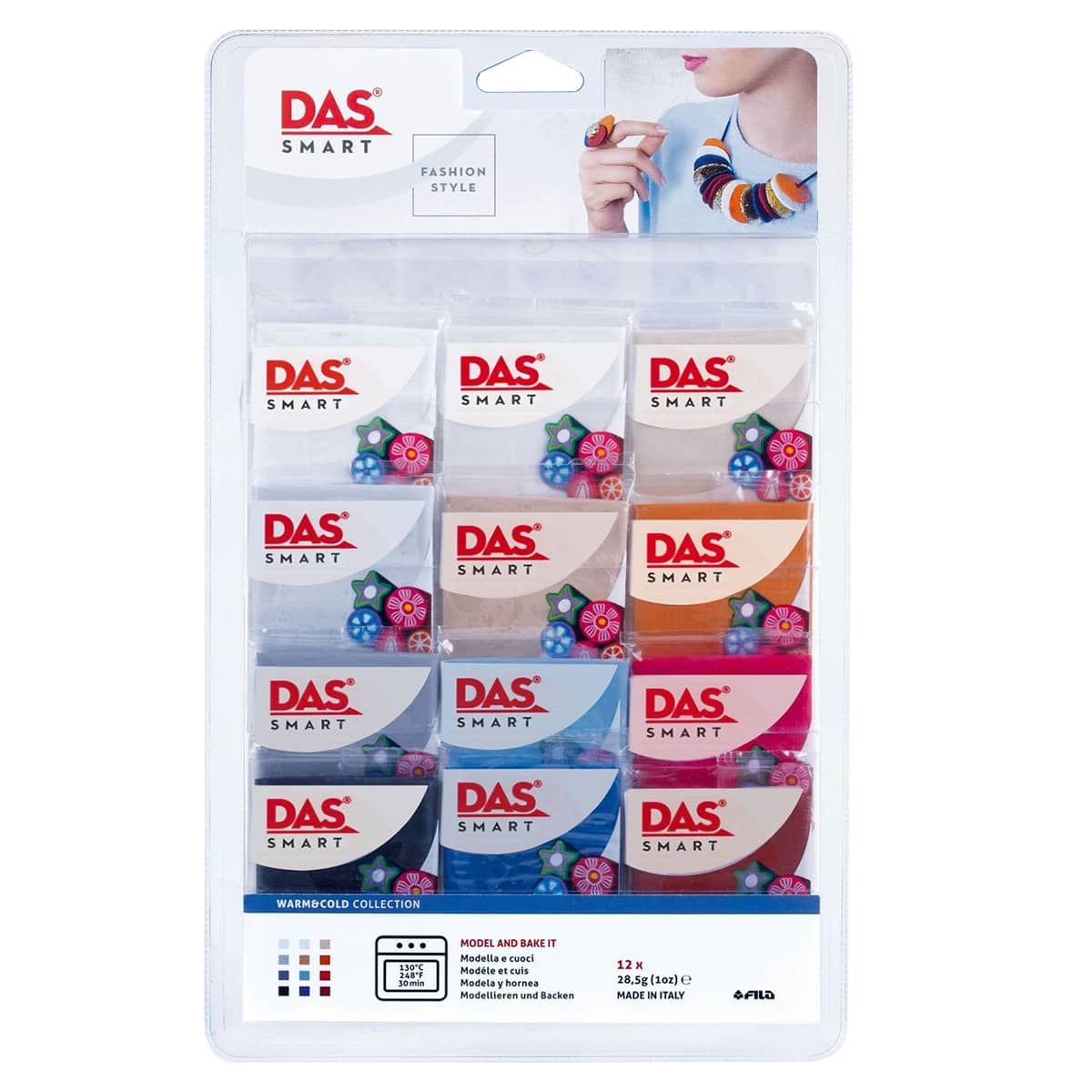 Das Smart Modeling Clay 1 oz Set of 12 Warm & Cool Colors