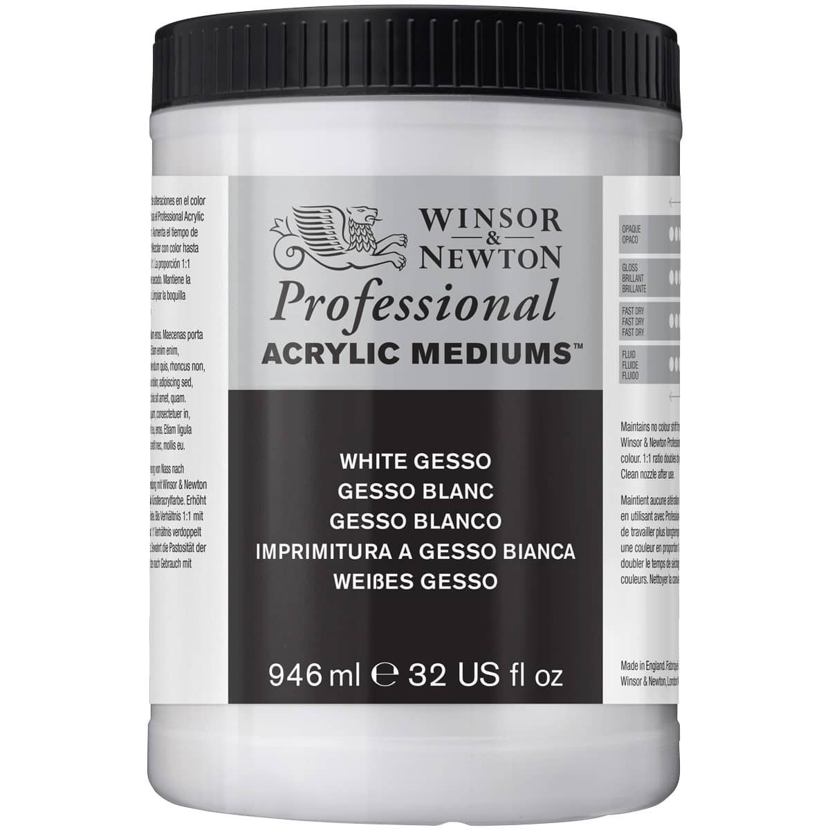 Acrylic Gesso Primers - White 946ml 