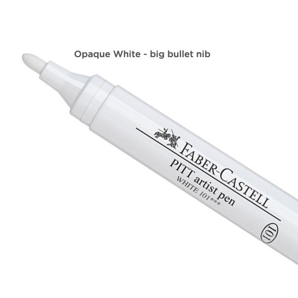 Faber-Castell Pitt Artist Big Bullet Pen White 101 - Art and Frame