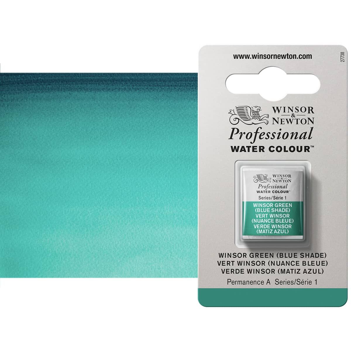 Winsor & Newton Professional Watercolor - Cobalt Turquoise, Half Pan
