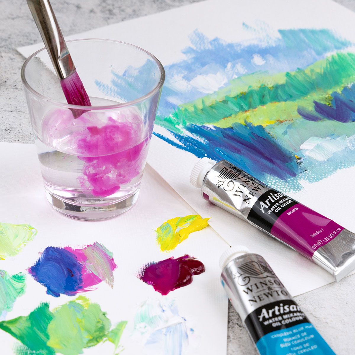 Winsor & Newton Artisan Water Mixable Oil Color Paint, 0.4-oz (12xml)  Tubes, Set of 20
