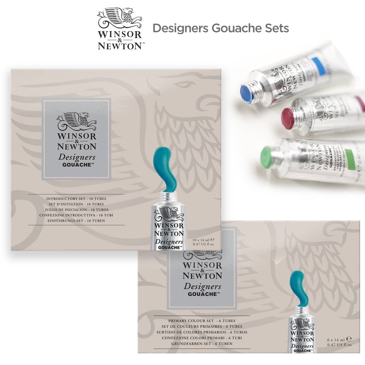 Winsor & Newton Designers Gouache - Primary Set, Set of 6 colors