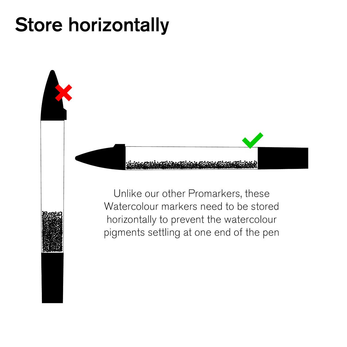 Store these watercolour markers horizontally