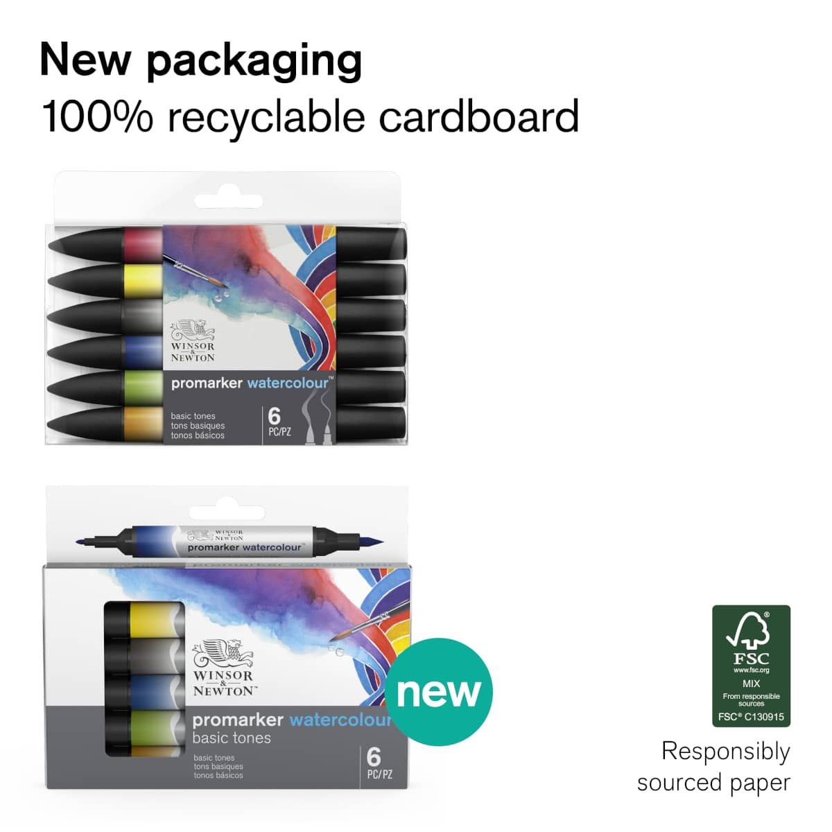 Packaging now made with 100% recyclable cardboard
