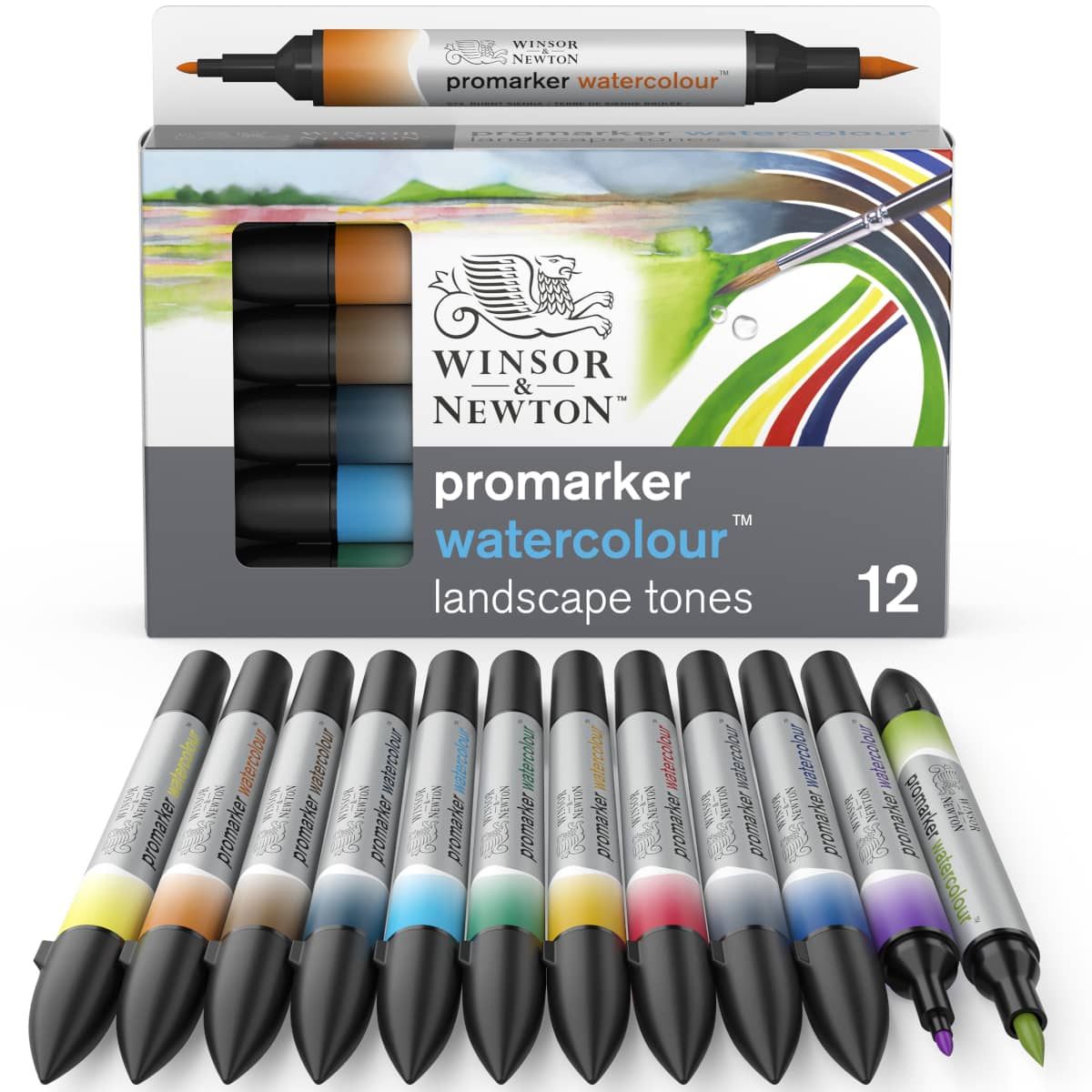 Winsor & Newton ProMarker Watercolour Marker Set of 12 Landscape