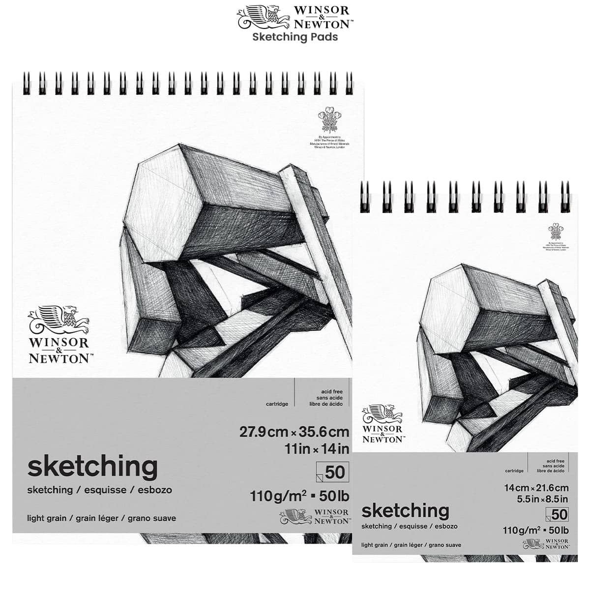 Winsor & Newton Sketching Spiral Pad 50 lb (50-Sheets) 14x17