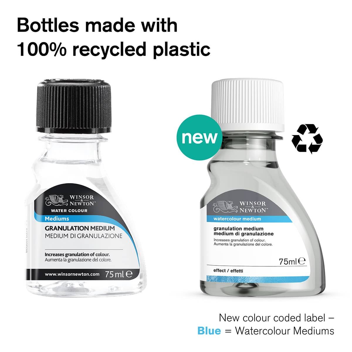 Bottles made with 100% recycled plastic