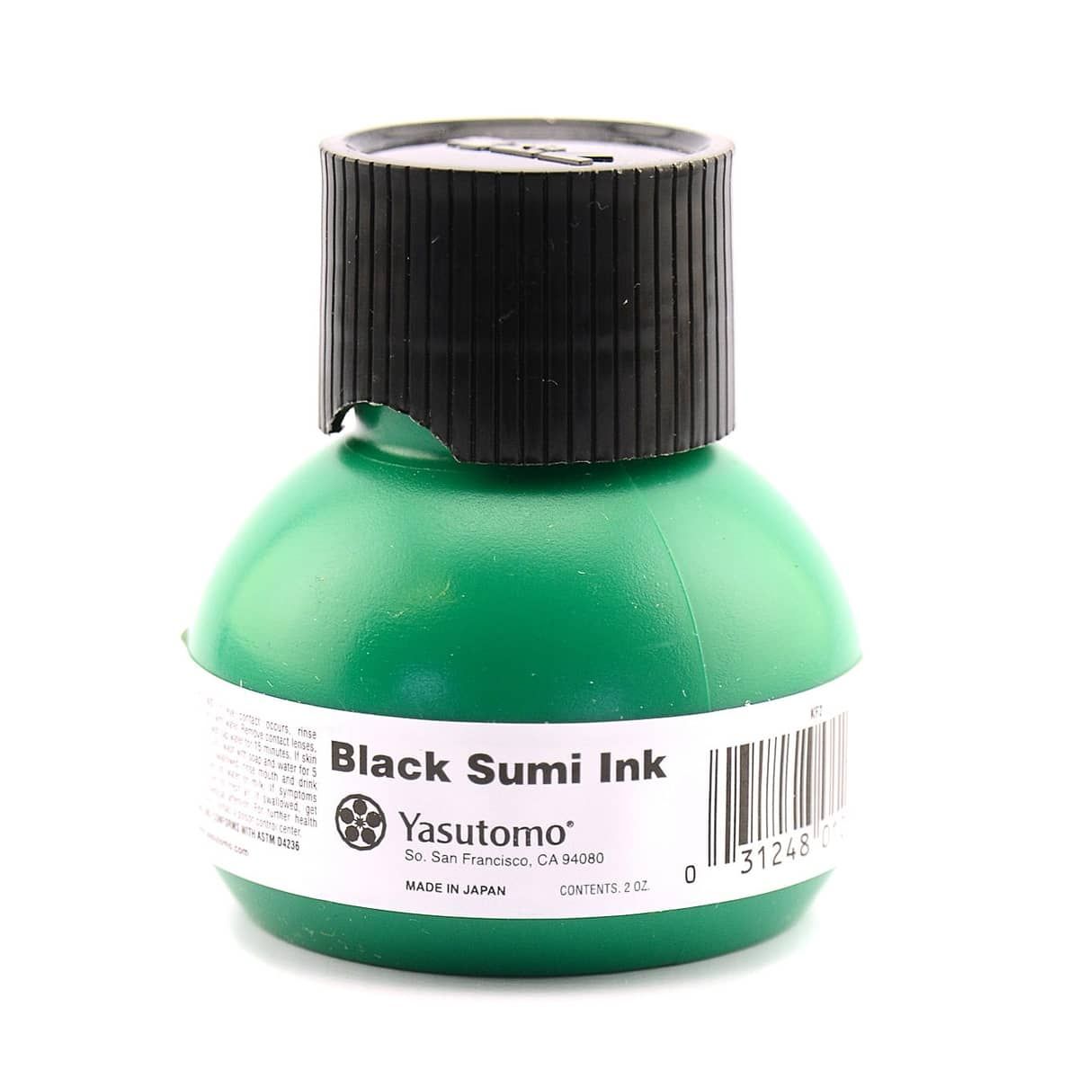 Yasutomo Sumi Ink, KF Series 2 Oz (Green Bottle) - John Neal Books