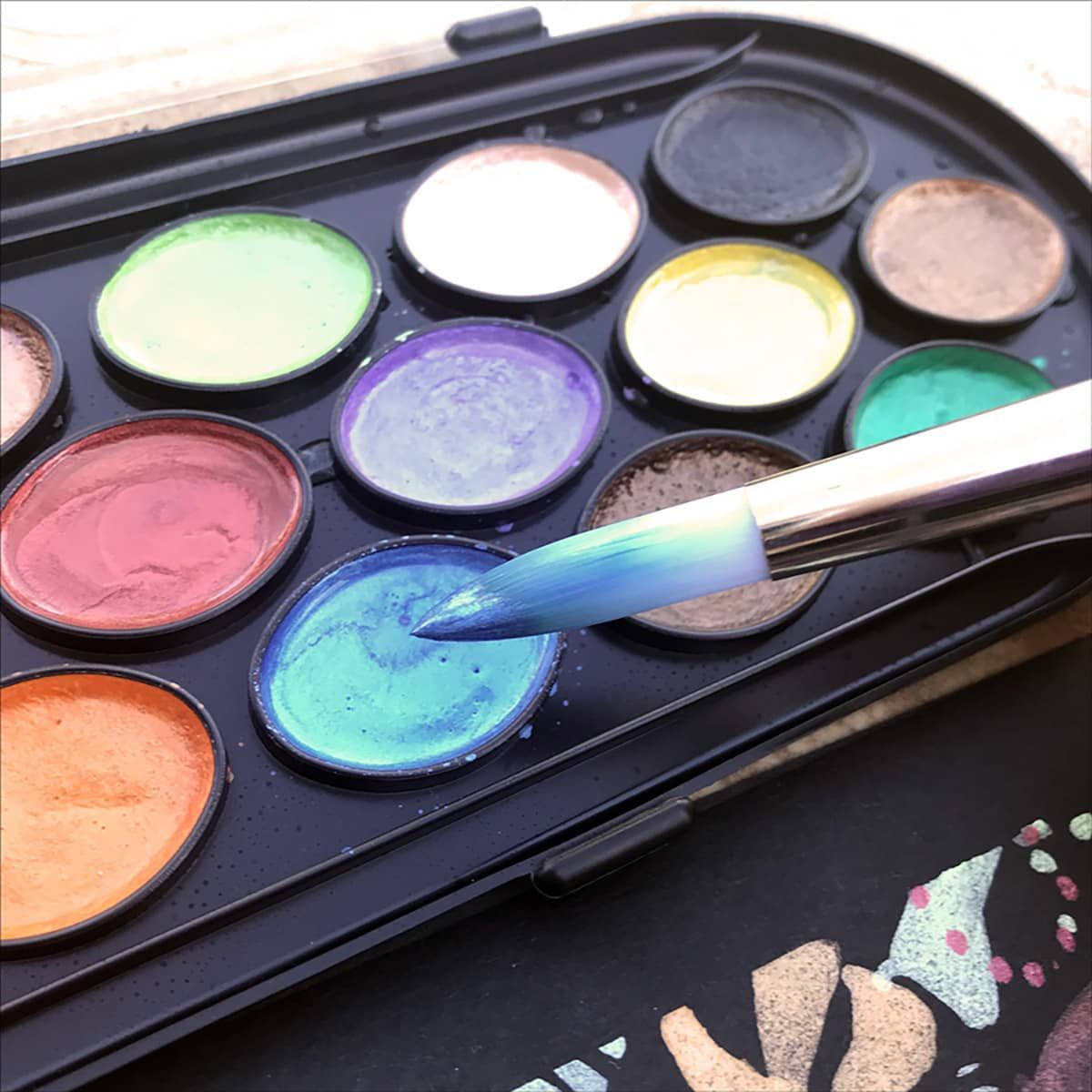 Yasutomo Niji Pearlescent Watercolor Set Of 16 Jerry's Artarama