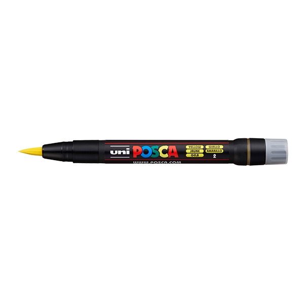 Posca Paint Marker, Yellow, Brush Tip Marker Jerry's Artarama