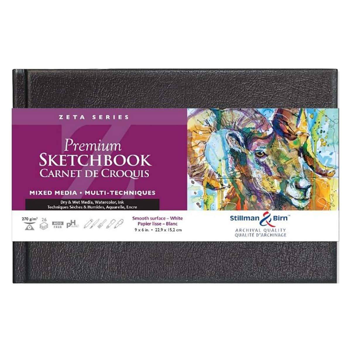 Stillman and Birn Premium Zeta Hardbound Sketchbook - 9”x6” (26