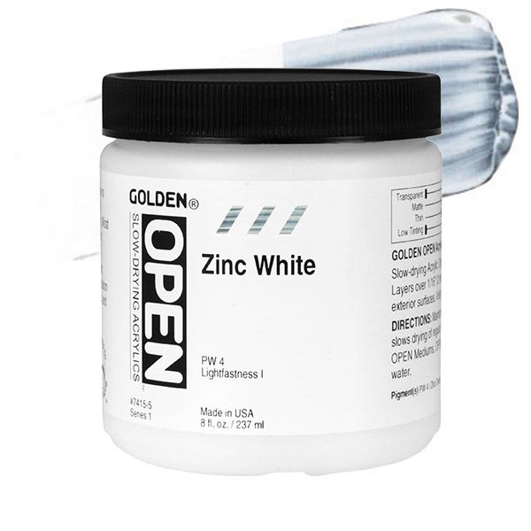 GOLDEN Open Acrylic Paints Zinc White 8 oz Jerry's Artarama